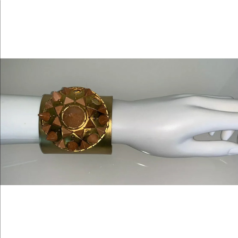 EDDIE BORGO xl brass spike editorial cuff bracelet